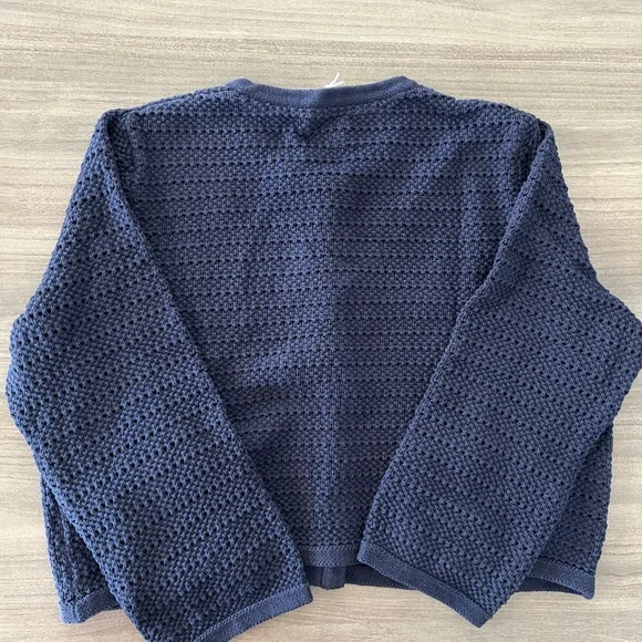 Reformation Navy Cardigan with Gold Buttons - Picture 8 of 10